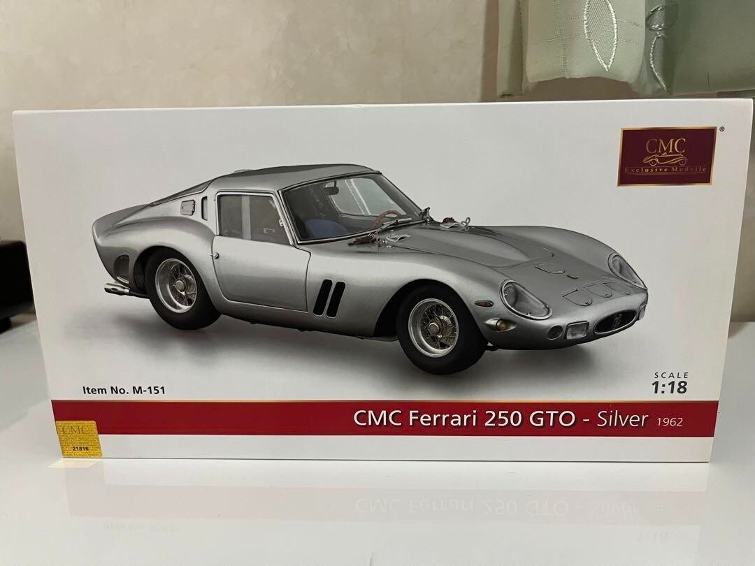 CMC 1/18 Ferrari 250 GTO 1962 Silver M-151 Die-cast Model Used