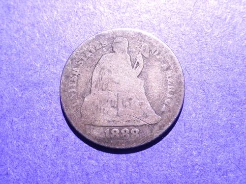 1888 Seated Liberty Dime  AG+