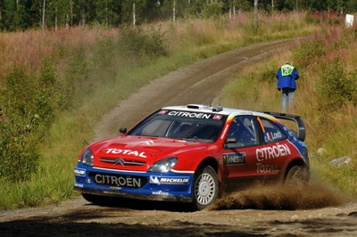 Sebastien Loeb FRA Citroen Xsara WRC on stage 7 2005 WRC Rally Car Old Photo