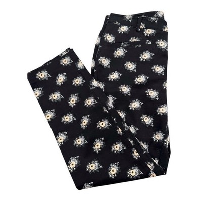 Club Monaco Black Floral Printed Pants - Size 6