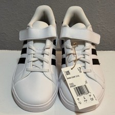 ADIDAS Grand Court 2.0 EL Sneakers Kids Size 2.5 White Black IH5529