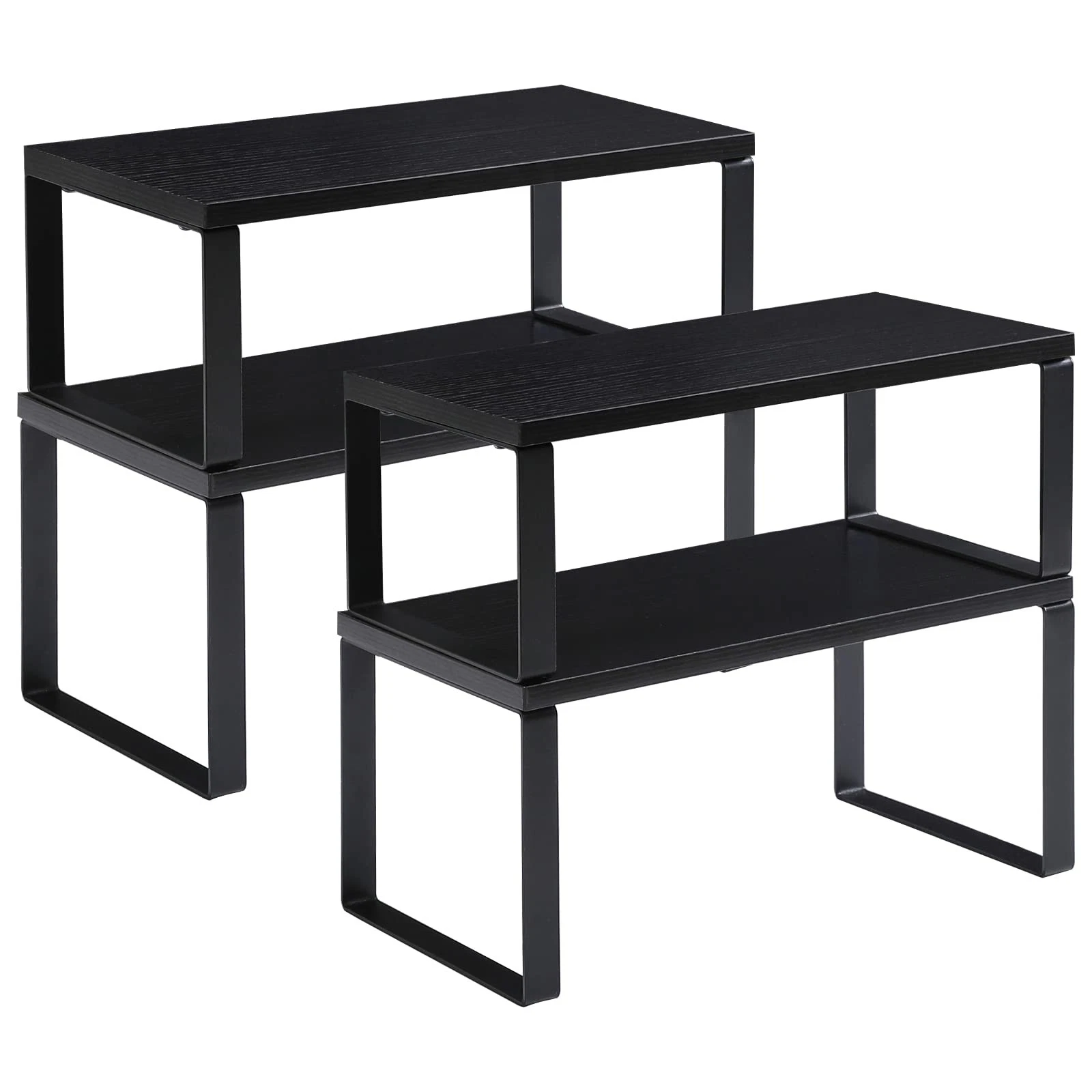 Cabinet Shelf Organizer, Spice Racks Set of 4, Kitchen Counter Shelves, Stack...