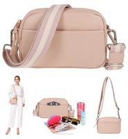 Tasche Klein Leder Handtasche Crossbody Tasche Alessandro Milano 12976 Beige +E