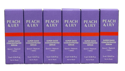 6x PEACH & LILY SUPER OASIS CONCENTRATED SERUM 0.16oz / 5ml Each NEW IN BOX