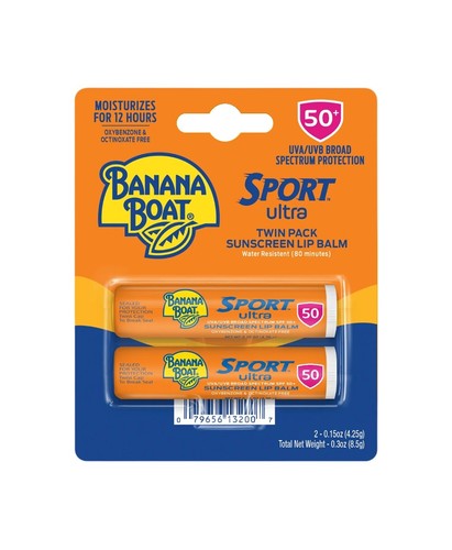 Banana Boat Sport Ultra Sunscreen Lip Balm SPF 50 - 2 x 0.15 oz - Twin Pack