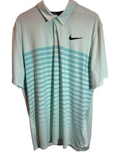 Nike Dri-FIT Moisture Wicking Golf Polo Shirt Lt Green Striped Men's Size XL NEW