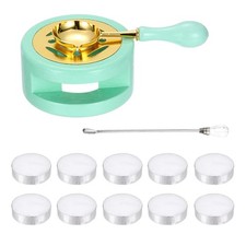 Wax Stamp Seal Kit Sealing Warmer Melting Spoon Stick Candle, Light Green