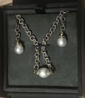 David Yurman Set South Sea Pearl 18k 925 Diamonds 2004 Retired Collection NIB — photo 6