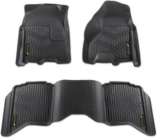 Dodge Ram 2500 3500 10-18 1500 09-23 Crew Cab All Weather Floor Mats TPE 3PCS