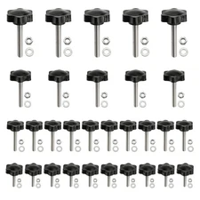 30 Sets M4 M5 M6 M8 Stainless Steel Hex Shaped Metal Clamping Hand Star Knobs...