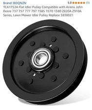 TCA17524 Flat Idler Pulley Compatible with Ariens John Deere 737 757 777 797 ...
