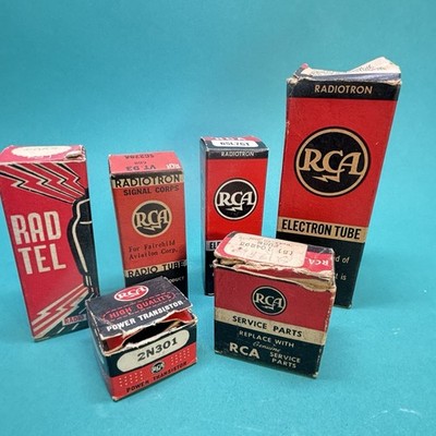 Vintage RCA Radiation Electron Tube  And Parts See Descriptive NOS In Boxes
