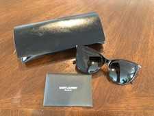 LNWOT Saint Laurent Cat Eye Brown Tortiseshell Sunglasses Authentic w/Case