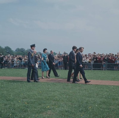 Senator Robert F Kennedy attends unveiling of a memorial to brothe- Old Photo