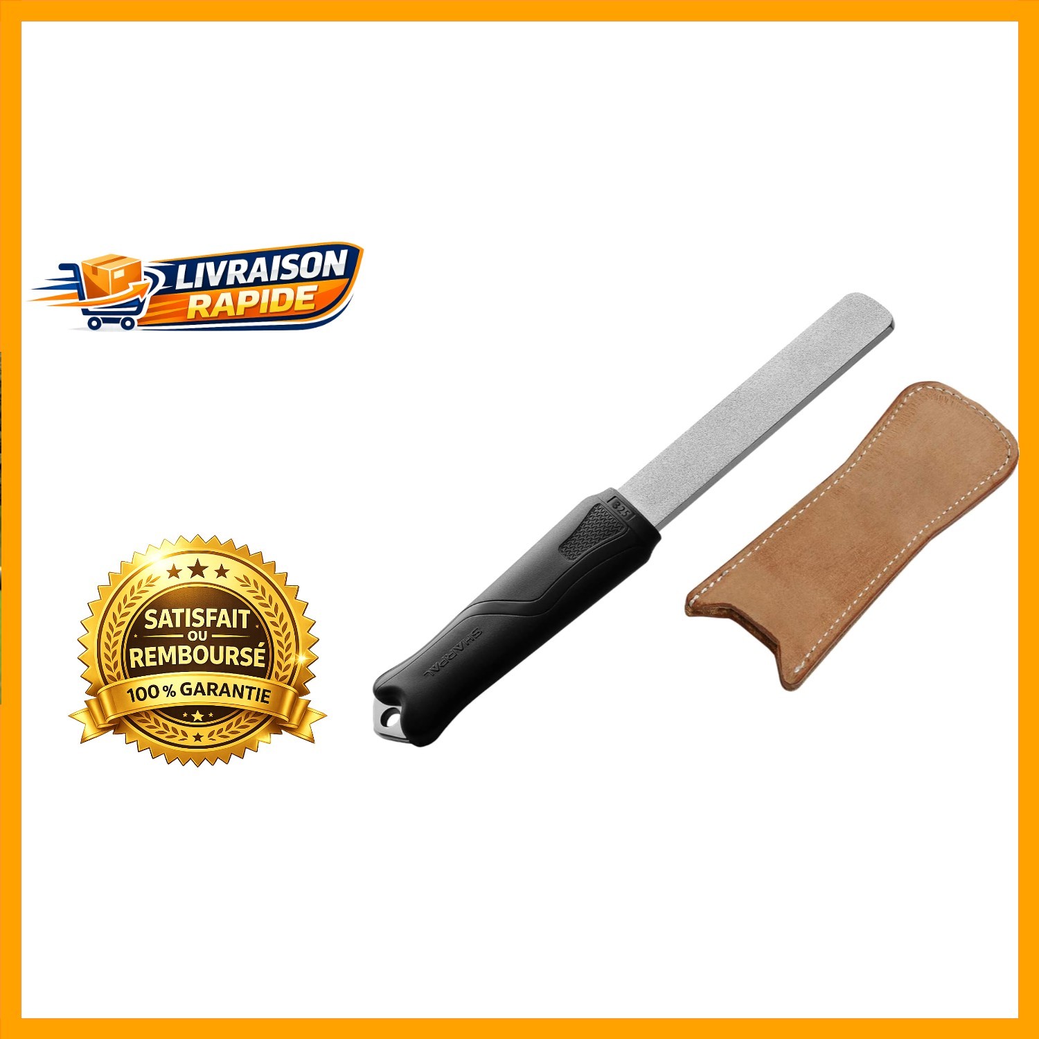 Affûteur diamanté Sharpal 127N, pierre double face premium avec cuir de finition