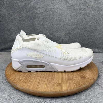 Nike Air Max 90 Ultra 2.0 Flyknit Shoes Mens Size 11.5 White Sneakers 875943-101