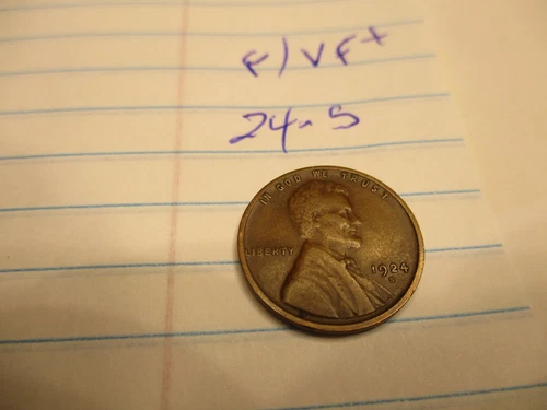 1924  S Lincoln Wheat Cent,  vg/f