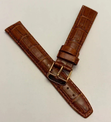 18  mm AVIATOR Brown, Ginger genuine leather Watch Strap