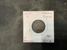 Germany Empire 1875C 2 Pfennig (High Grade) AU Nice Coin. #10446