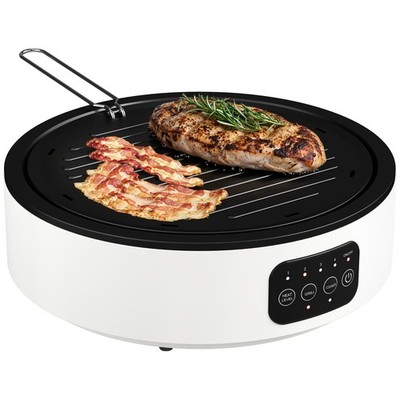 Glaskeramikkochfeld 2 in 1 Kochfeld mit Grillplatte Stecker LED-Touch-Steuerung