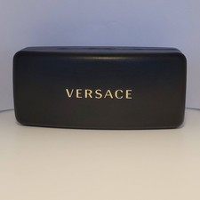 Versace Black Gold Logo Eyeglass Hard Clamshell Case Glasses Holder Sunglasses