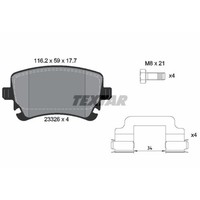 Textar BremsbeläGe Hinten FüR Audi A6 Bentley Continental Cabriolet
