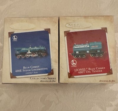 MINT 2 Pc Set HALLMARK LIONEL BLUE COMET 400E LOCOMOTIVE 400T Oil TENDER SEALED