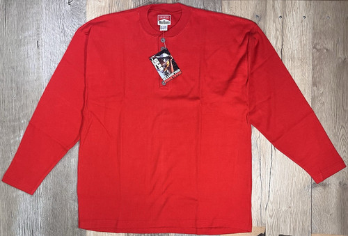 Marlboro, VTG 90s Marlboro Unlimited Henley Red Ribbed Long Sleeve Retro Dad Shirt Size XL