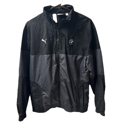 Puma BMW Motorsport Jacket Men s Medium Black LightWeight Full Zip Racing Logo