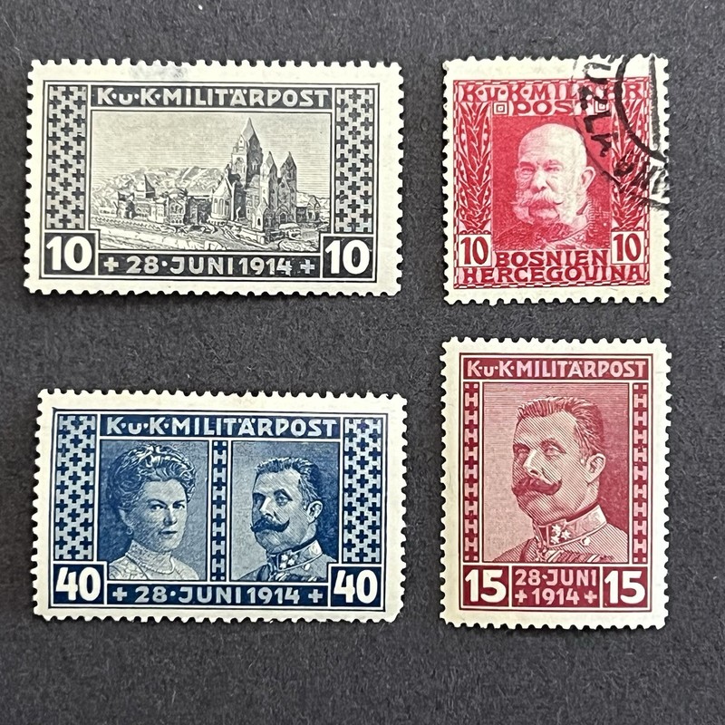 1912-1917 4 MH Bosnia & Herzegovina Vintage Stamps