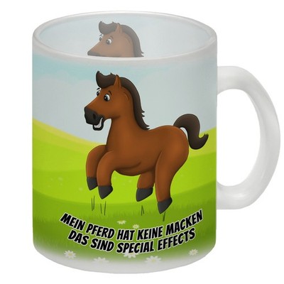 Mein Pferd hat keine Macken, das sind Special Effects Glas Tasse mit