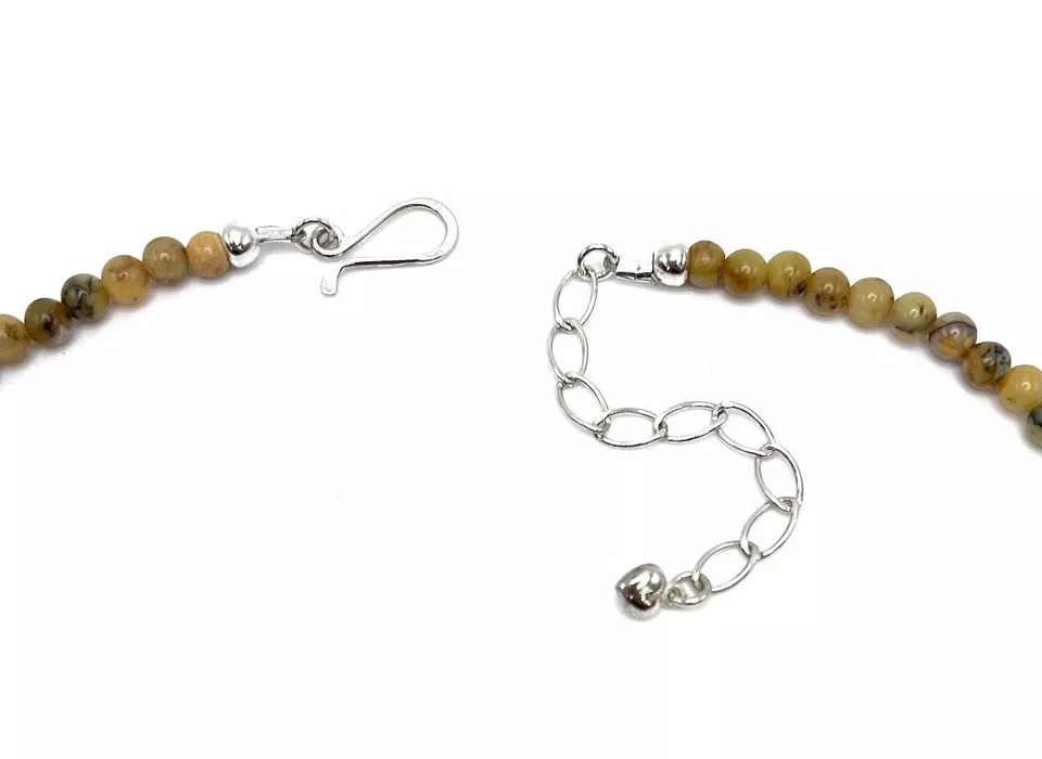 Collar babero Jay King plata esterlina amarillo musgo ópalo cuentas 18" Foto 4 de 4