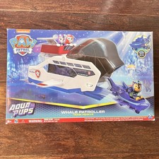 Paw Patrol Aqua Pups Whale Patroller Chase Vehicle Launcher RARE NEW