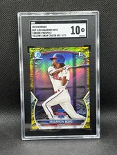 2023 Bowman Chrome EMAARION BOYD Yellow Lunar Crater Refractor /75 SGC 10