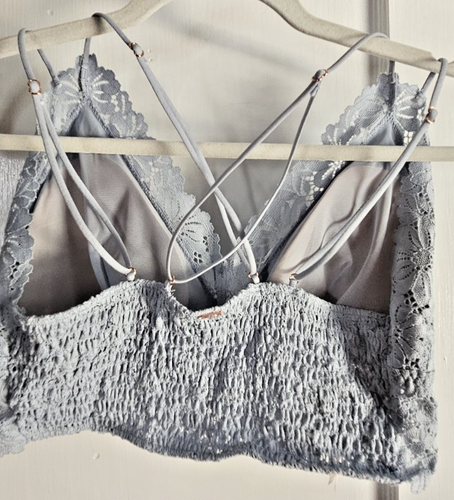 Victoria's Secret PINKlace blue bralette crisscross back Sz L-DD - Picture 2 of 6