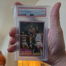 MAGIC JOHNSON 1981/82 TOPPS 2ND YEAR CARD #21 LOS ANGELES LAKERS PSA 9 MINT