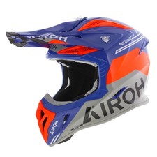 Airoh Aviator ACE 2 Fury, Gloss Blue Grey Orange, Offroad MX Helmet, ECE22.06
