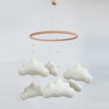 Boho Cloud Baby Mobile for Crib and Bassinet - Neutral Nursery Decor
