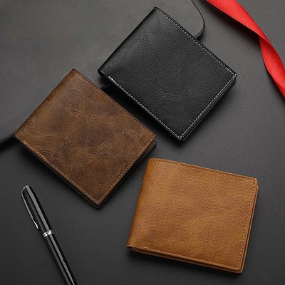 Horizontal Wholesale Men's Short Wallet Men's Student Wallet Retro Wallet Men