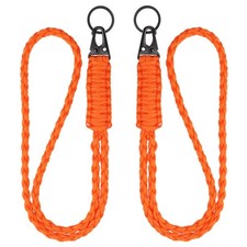 2 Pack Heavy Duty Paracord Lanyard Necklace Paracord Keychain Lanyard for Key...
