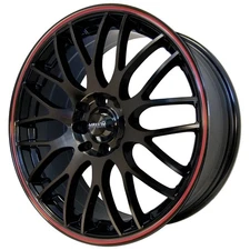4 New 17x7 Maxxim Maze Black with Red Stripe 5x110 ET40 Wheels Rims