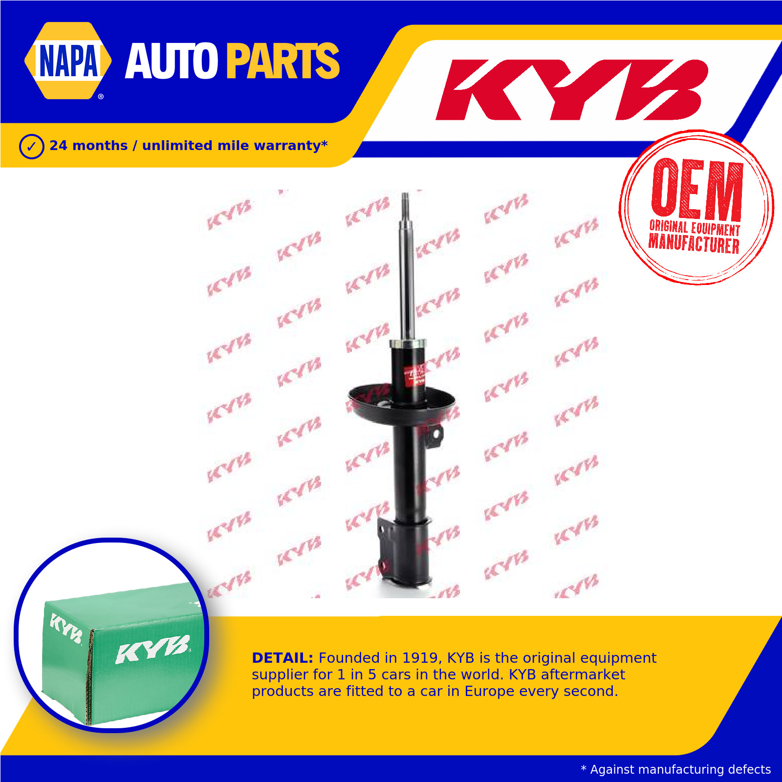 Shock Absorber (Single Handed) Front Right 334844 KYB 344001 344042 72119079 New