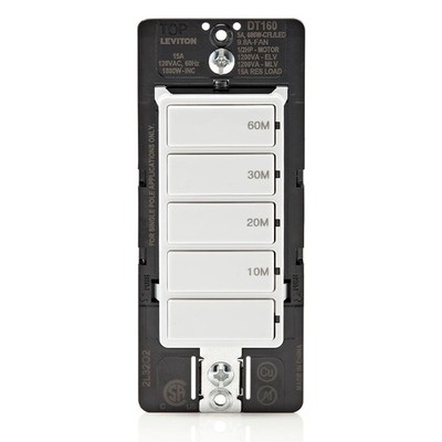 Leviton Countdown Timer Switch for bathroom fan and household lights, 1020306...