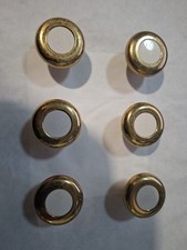 6 X Vintage Brass Knob 35mm Rnd 25mm Depth With 6 X M4 Machine Screws