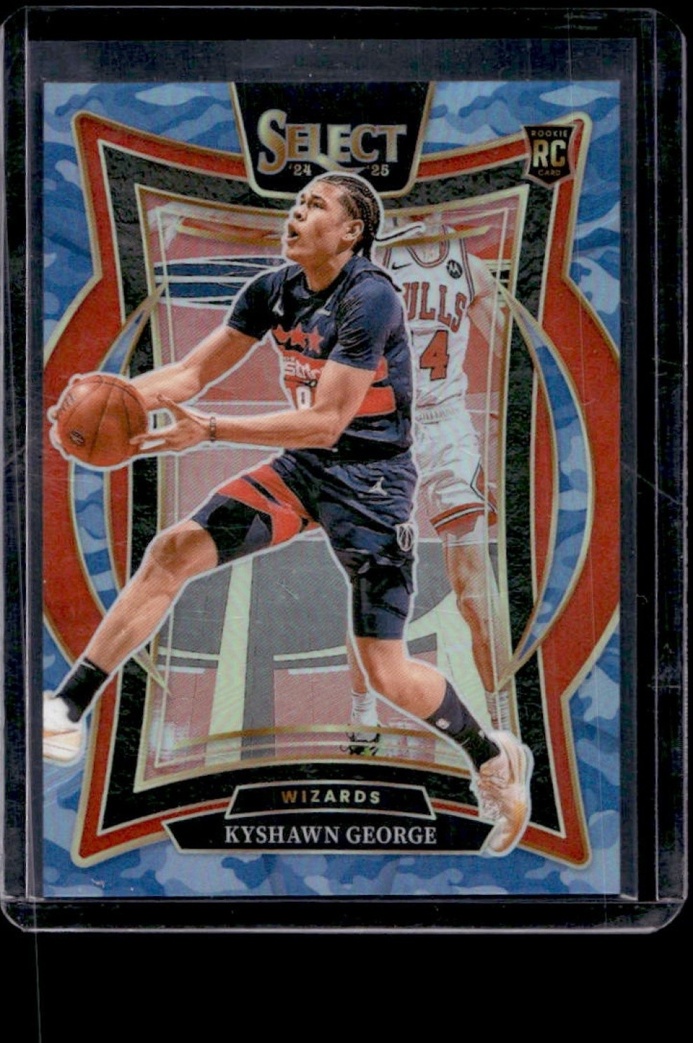2024-25 Select Kyshawn George Concourse RC Blue Camo Prizm #73/99 Wizards