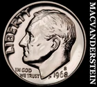1968-S Roosevelt Dime- Choice Gem Proof Luster No Reserve #J6027