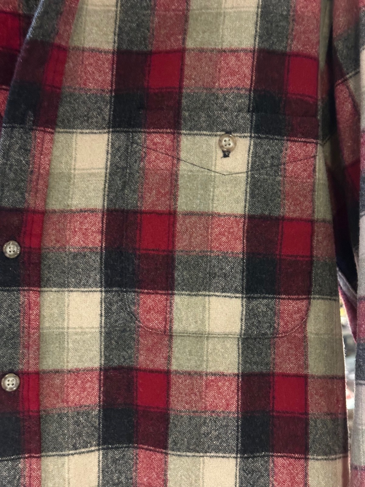 Pendleton 100% Wool Plaid Elbow Patch Flannel Shi… - image 2