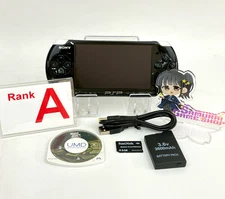 Sony PSP-3000 Piano Black Console A Rank & New Battery USB Cable Set 847