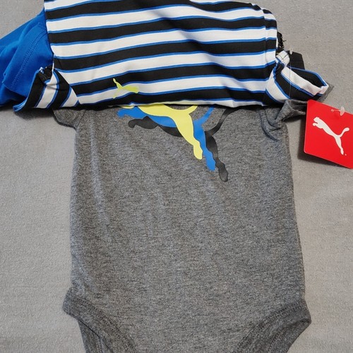 PUMA - 4-Piece Bodysuits - Baby Size 12 Months - Gray/Blue - MSRP $48 - Picture 4 of 6