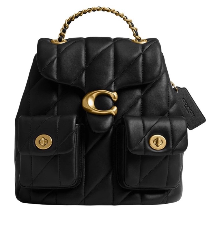 Coach Tabby Quilted Backpack With Gold Coach Tabby Quilted Backpack( Black Gold ) – CaneeeUstoMy main image 2